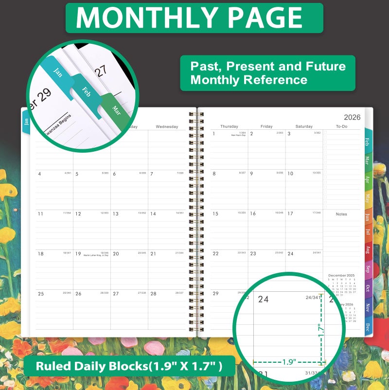 Lortarl 2026 Planner - 2026 Planner Weekly and Monthly, January 2026-December 2026 planners, Large Weekly Monthly Planners, 8.5''x11, with 12 Colorful Tabs, Flexible Cover - Image 4